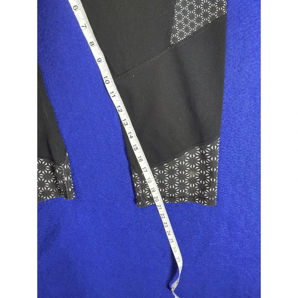 Athleisure Womens Champion C9 Capri Leggings XL Black Geometric Starburst